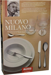 Alessi 5180S24M Nuovo Milano Monobloc Besteckset 24-teilig, polierter Edelstahl 18/10, Küche Naty Shop