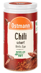 Ostmann Gewürze - Chili scharf Bird's Eye | Féurige Scharfe für Fleischgerichte und Eintöpfe | 35 g in der Streudose