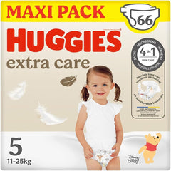 Huggies Extra Care Disney Babywindeln, Größe 5 (12–22 kg), 2er-Pack x 33 Windeln, insgesamt 66 Windeln