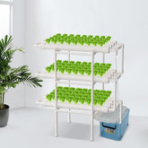 Hydrokultur-Anbauset und Hydrokultursystem – Systeme für den erdlosen Pflanzenanbau | Inklusive Wasserpumpe | Timer | Wasserbasiertes Hydrokultur-Anbausystem für Gemüse (3 Schichten, 108 Standorte)