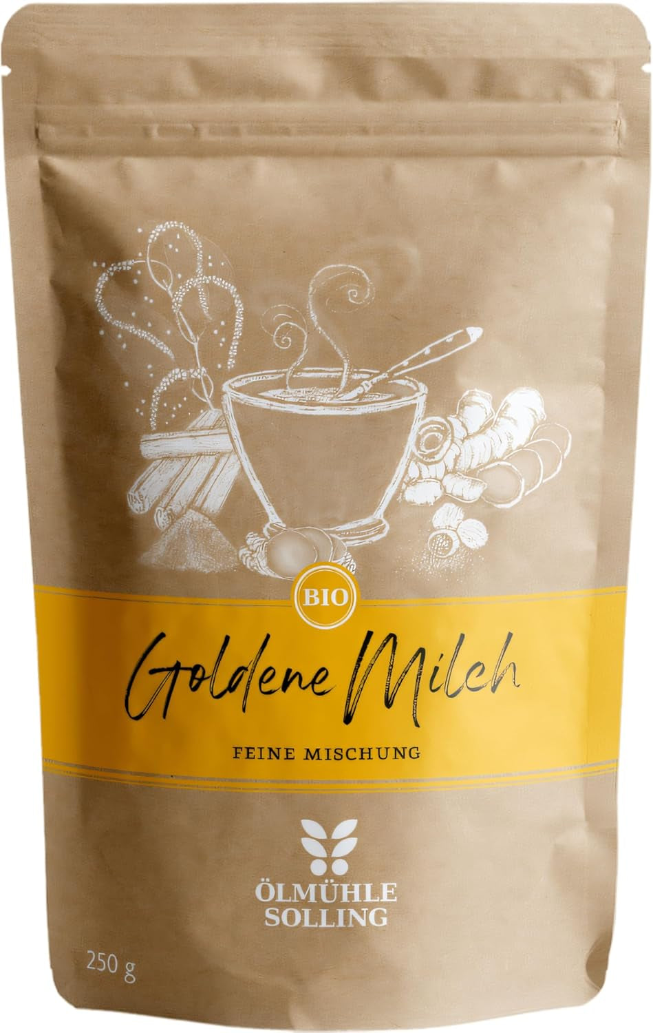 - BIO Goldene Milch Gewürzmischung | Gewürzmischung aus 100 % Bio-Zutaten für die Zubereitung von goldener Milch. Auch ideal als Zutat für Smoothies und Bowls | Inhalt: 250 g