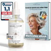 Hairlexier remediu de creștere a părului pentru femei - ulei de rozmarin pentru păr, ulei de păr cu ulei de ricin, ulei de lavandă, ser natural pentru păr împotriva căderii părului difuz, susține creșterea părului, vegan și organic + caiet de lucru Ingrijirea parului Naty Shop Femei