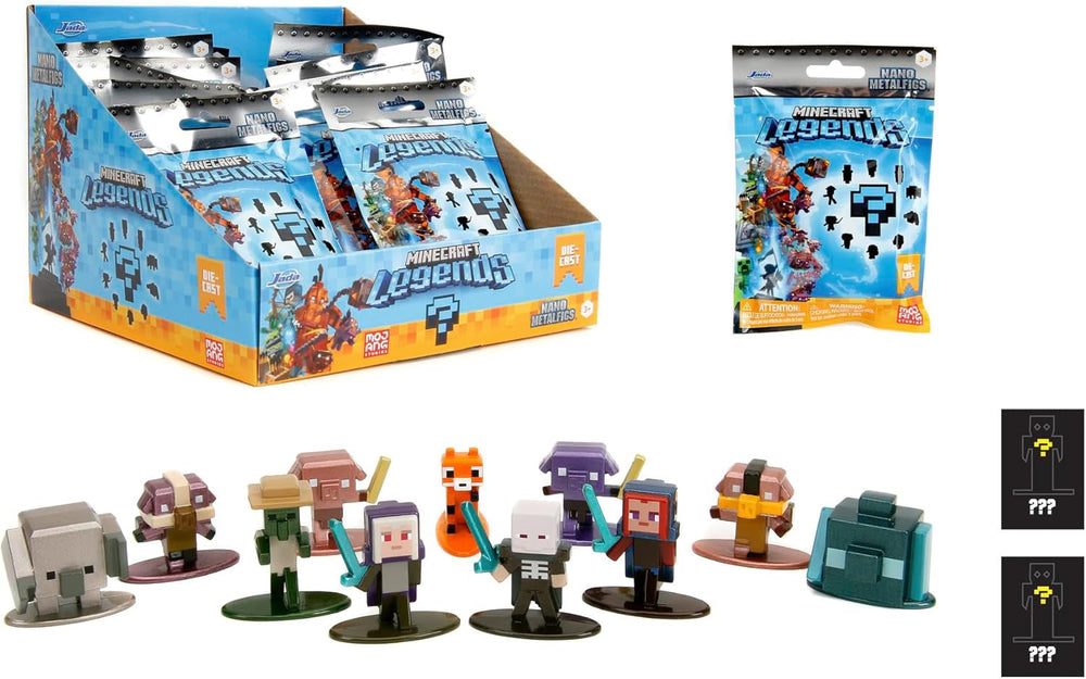 Jada Toys – Minecraft Blind Pack Nanofigs, Wave 2, Minecraft Legends Nano Metall-Sammelfigur, verschiedene Modelle, 4 cm, ab 3 Jahren, schwarze Actionfiguren Naty Shop Standardtitel