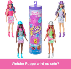 Barbie Color Reveal Fashion Doll și accesorii cu 6 surprize, seria Disco Star cu strălucire metalică și top cu schimbare de culoare (stilurile pot varia), JCP01 Papusi Naty Shop