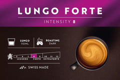 Café Royal Lungo Forte – Nespresso®-kompatible Kaffeekapseln, 100 % Arabica, würzig, dunkle Röstung, Intensität 8/12, Rainforest Alliance, 36 Kapseln