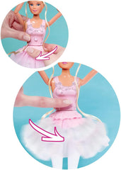 Simba 105733603 - Steffi Love Balerina Dansatoare, păpușă Steffi ca balerină cu prieten animal și fustă rotativă, păpușă de joacă 29 cm, de la 3 ani