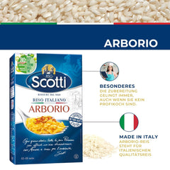 Arborio-Reis, extrafeiner Reis für Risotto, Reis aus Italien, Kochzeit 15-18 Minuten, 1 kg