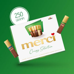 merci Finest Selection Mandel Crunch Sorte – 1 x 250 g – Raffinierte Spezialitäten mit Nüssen und Schokolade – Gefüllte und ungefüllte Pralinen
