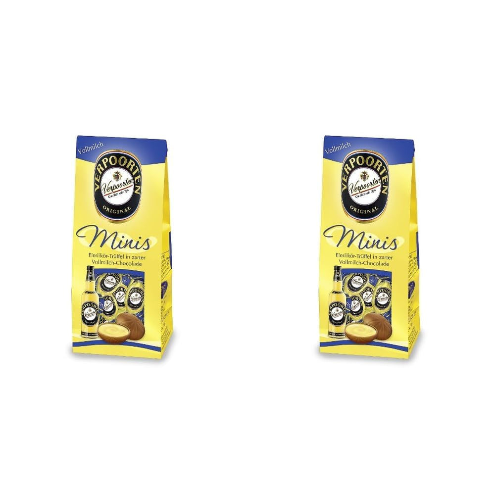 RCP Verpoorten Minis, Eierlikör-Trüffel, Alpenmilchschokolade, flüssige Füllung, enthält Alkohol, tolles Geschenk, 110 g (2er-Pack)