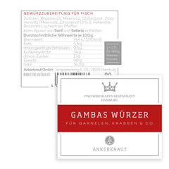 Ankerkraut x Fischereihafen Restaurant Gambas Würzer, Authentisches Gewürz für köstliche Gambas und Meeresfrüchte, Perfekt für die mediterrane Küche, 80 g im Korkenglas