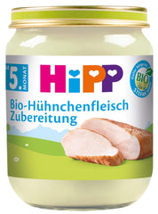 HiPP Bio-Hähnchenzubereitung (6 x 125g), mit Bio-Rapsöl, glutenfrei, ohne Salzzusatz, beste Bio-Qualität