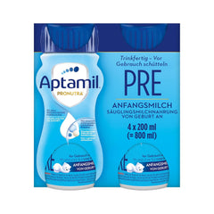 Aptamil Pronutra Pre – Säuglingsnahrung ab der Geburt – Mit pflanzlichen Ölen, ohne Palmöl – 6 x 4 x 200 ml (4800 ml)