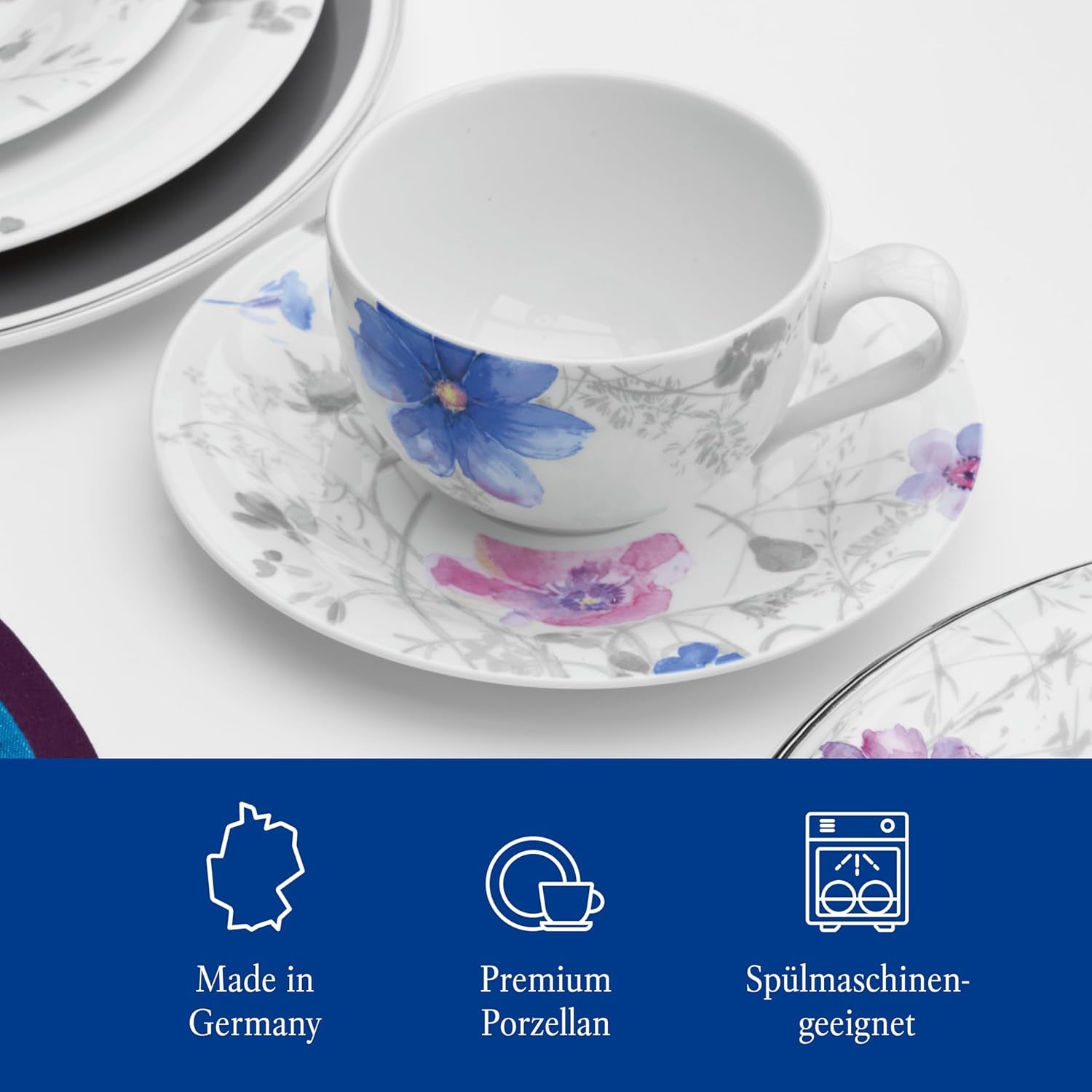 Villeroy & Boch - Mariefleur Gris Set de cafea sau mic dejun din porțelan premium Seturi vesela masa Naty Shop