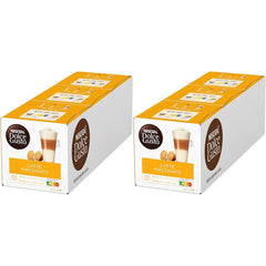 NESCAFÉ Dolce Gusto Latte Macchiato, 48 Kaffeekapseln, Aromatischer Espresso, 3-Schichten -Köstlichkeit aus feinem Milchschaum, Aromaversiegelte Kapseln, 6er Pack (3x16 Kapseln)