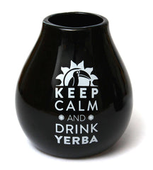 Set de ceai Yerba Mate pentru două persoane 150G | Ceai Mate cu guarana și fructe | Ceai Yerba Mate cu frunze libere | Ceașcă de ceramică Mate neagră 350 ml | Paie de oțel Bombilla Liza 19 cm