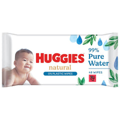 Huggies natürlich biologisch abbaubare Feuchttücher für empfindliche Babys, 8 x 48 Tücher, Großpackung