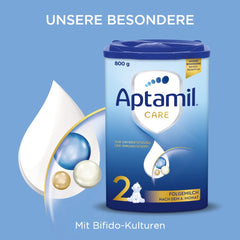 Aptamil Care 2 – Folgemilch nach 6 Monaten, mit Omega 3 und 6, DHA und ARA, palmölfrei, Babynahrung, Milchpulver, 1 x 800 g (6er Pack)