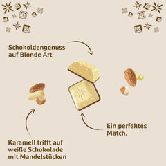 Schogetten Blonde Mandel | Weiße Schokolade mit Karamell- und Mandelstückchen | 100 g | Praktisch portioniert (2er-Pack)
