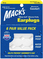 MACK'S Pillow Soft silicon dopuri de urechi, 6 perechi Perne ortopedice cervicale Naty Shop Părinți 1 Stück (6Er Pack)