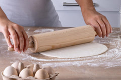 Zenker Teigroller mit Gleitlager Ø 6 x 44 cm PATISSERIE, Nudelholz als Backzubehör, Backrolle aus Holz zum Teigrollen (Farbe: Braun), Menge: 1 Stück