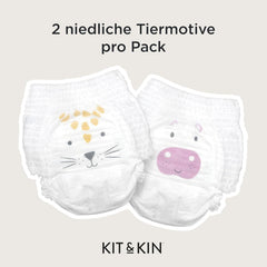Kit & Kin Premium Öko-Windeln, Größe 4 (9–16 kg), 132 Windeln, pflanzlich und hypoallergen, zuverlässiger Auslaufschutz, vegan und frei von Tierversuchen