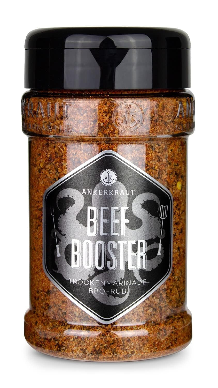 Ankerkraut Beef Booster, Rub Brisket and Steak Gewürze, Gewürzmischung für Fleisch, 230g im Streuer