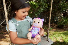 My Garden Baby HHP28 - Păpușă pisică (păr albastru) cu urechi de pisică și mai mult de 20 de zgomote, incl. 5 accesorii, jucărie interactivă pentru copii de la 3 ani în sus Papusi Naty Shop