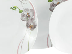 CreaTable, 24024, seria Square Orchid, set de veselă cu 18 piese pentru 6 persoane, serviciu de cafea din porțelan, potrivit pentru mașina de spălat vase și cuptorul cu microunde, producție de calitate