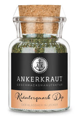 Ankerkraut Kräuterquark Dip, Gewürzmischung für Quark, Ohne Geschmacksverstärker, Premium Qualität, Alternative Joghurt und Soja-Quark, Aufstrich selber machen, 55 g im Korkglas