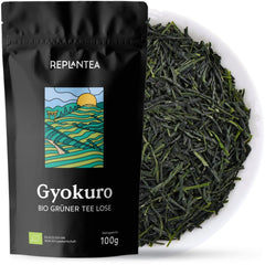 Ceai verde japonez Gyokuro organic (100 g) | Ceai premium la vrac | Gust umami rafinat și dulceață delicată | REPLANTEA