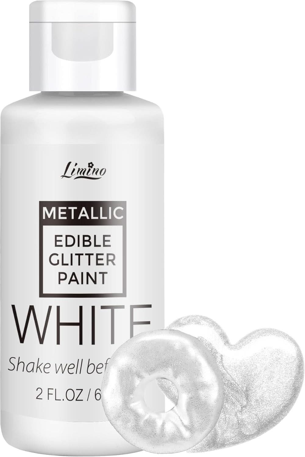 Glitter comestibil lichid, 60 ml Naty Shop Alb