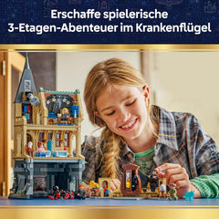 LEGO Harry Potter Schloss Hogwarts: Krankenflügel – DIY Set mit 7 Minifiguren – Modellbau mit Hermine und Ron Figuren – Kreatives Geschenk für Mädchen, Jungen und Fans ab 9 Jahren – 76463