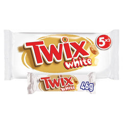 Twix weiße Schokoriegel; Karamell, Kekse, weiße Schokolade; Mehrfachpackung Pralinen; 5 Riegel (5 x 46 g)