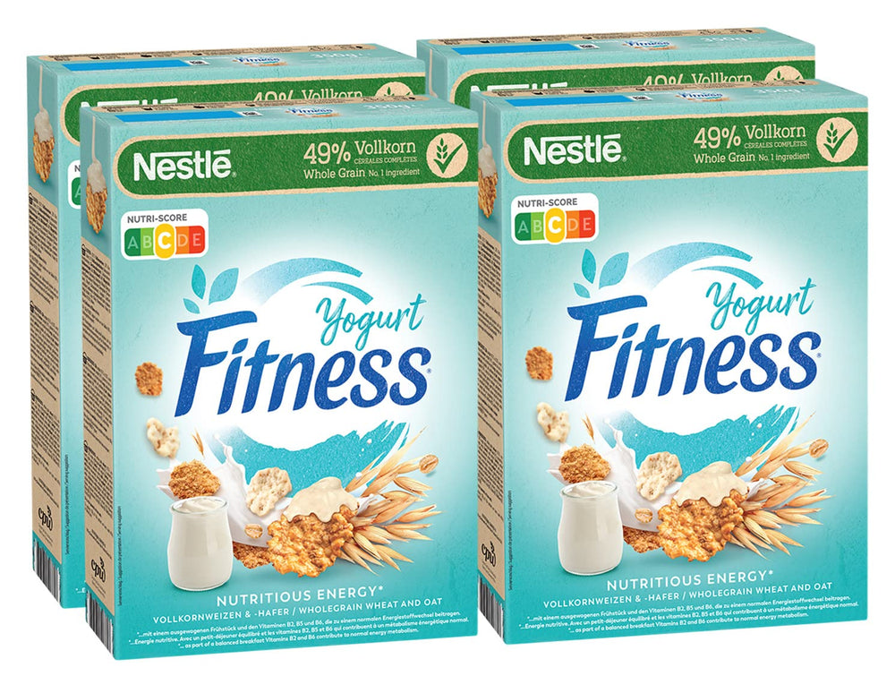 Nestlé Fitness Joghurt Vollkorn Frühstückscerealien mit Teiljoghurtgeschmack, 4er Pack (4 x 350g)