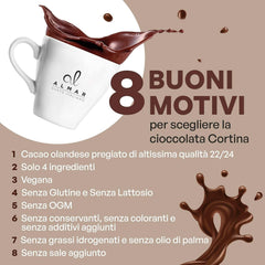 Ciocolată caldă italiană Cortina TART BITTER CHOCOLATE, 15 plicuri X 30 grame Cacao si Ciocolata Calda Naty Shop