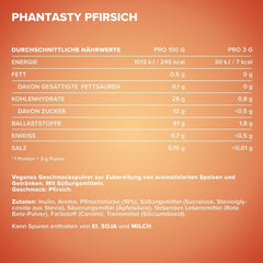 Ironmaxx Phantasty - Cremiger Pfirsich 250G Dosis | Veganes Geschmackspulver mit echten Frucht- oder Nussstückchen | Perfekter Zuckerersatz Sweeteners Naty Shop