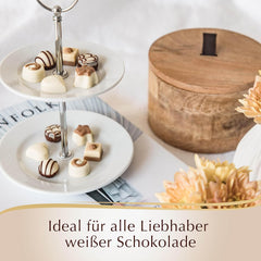 Schokolade - Weiße Mini-Pralinen | 90 g | Box mit 18 Pralinen in 6 köstlichen Sortimenten | Geschenk aus Schokolade | Schokoladengeschenk (3er-Pack)