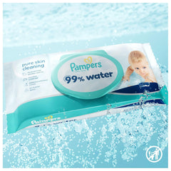 Pampers Baby-Feuchttücher mit 99 % Wassergehalt, 12 Packungen mit je 60 Tüchern = 720 Baby-Feuchttücher, leichte Lotion mit 99 % Wasser