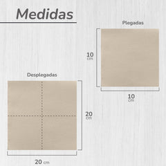 - 600 bucăți de șervețele de cocktail marca Bio-Eco - Culoare Naturală - 100% Reciclabile - Micropoint - 10 X 10 Cm (Pliate) Și 20 X 20 Cm (Nepliate)