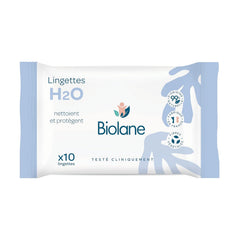 BIOLANE – Baby-Feuchttücher H2O mit Wasser – Tasche – Babys – 24 x 10 Stück (240 Tücher) – für empfindliche Haut – reinigt und schützt Gesicht und Gesäß – hergestellt in Frankreich