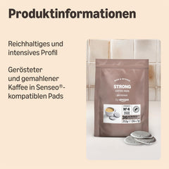 by Amazon Starke Pads, geeignet für Senseo-Maschinen, 36 Stück (1 Packung mit 36 Stück) – Rainforest Alliance-zertifiziert