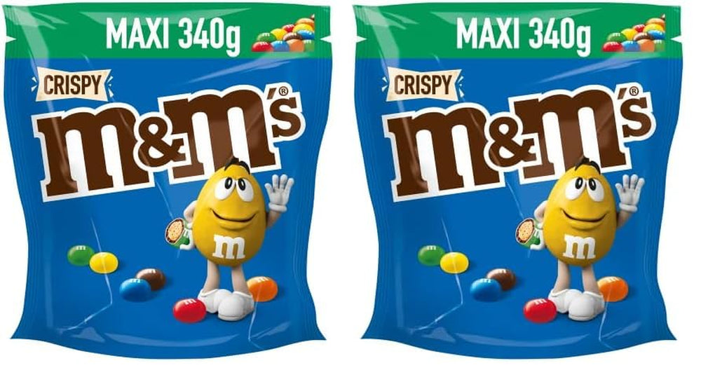 M&M'S Crispy, Chocolate Crispy Lentils and Crispy Center, Schokolade, 1 Packung (1 x 340 g) (2er-Pack)