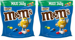 M&M'S Crispy, Chocolate Crispy Lentils and Crispy Center, Schokolade, 1 Packung (1 x 340 g) (2er-Pack)