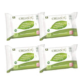 Organyc Feuchte Intimtücher, hergestellt aus 100 % zertifizierter Bio-Baumwolle – 4 Packungen mit 20 Tüchern (insgesamt 80 Tücher)
