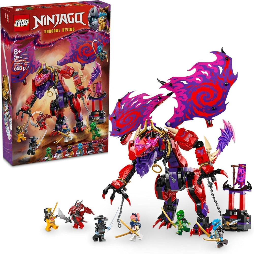 LEGO NINJAGO Chaos Dragon Thundertooth – Spielzeug mit 6 Ninja-Minifiguren – Rollenspiel-Bauset für Jungen und Mädchen ab 8 Jahren – Geschenke für Fans der TV-Serie „Rise of the Dragons“ 71832 Bausets Beuche den LEGO-Store Standardtitel