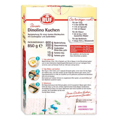 RUF Dinolino Cake, Tricolor-Blechkuchen mit Zitronengeschmack, 850 Gramm Sprinkles Naty Shop