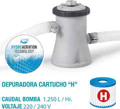 Intex 28122NP – Runder oberirdischer Pool Easy Set, Filterpumpe 1250 l/h, 3853 l, PVC, blau, 305 x 76 cm