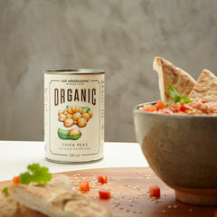 Essen Sie gesunde Bio-Kichererbsen, 400 g (12er-Packung) – in Wasser gekocht, ohne Salzzusatz, 100 % natürlich, Proteinquelle, vegan, BPA-freies Futter und CO2-neutrale Verpackung