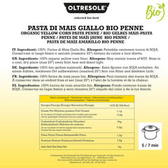 Pasta di Mais Giallo Biologica Italiana Gluten Free, Formato Penne – glutenfreie Pasta, 100 % Farina di Mais Giallo Bio, vegan, 3 Packungen von 350 g