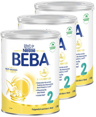 BEBA 2 - Folgemilch nach 6 Monaten, mit 5 HMO-Komplex, altersgerechter Proteingehalt, laktosefrei, palmölfrei, fischölfrei, Babynahrung, Babymilchpulver, 3er Pack (3 x 800g)